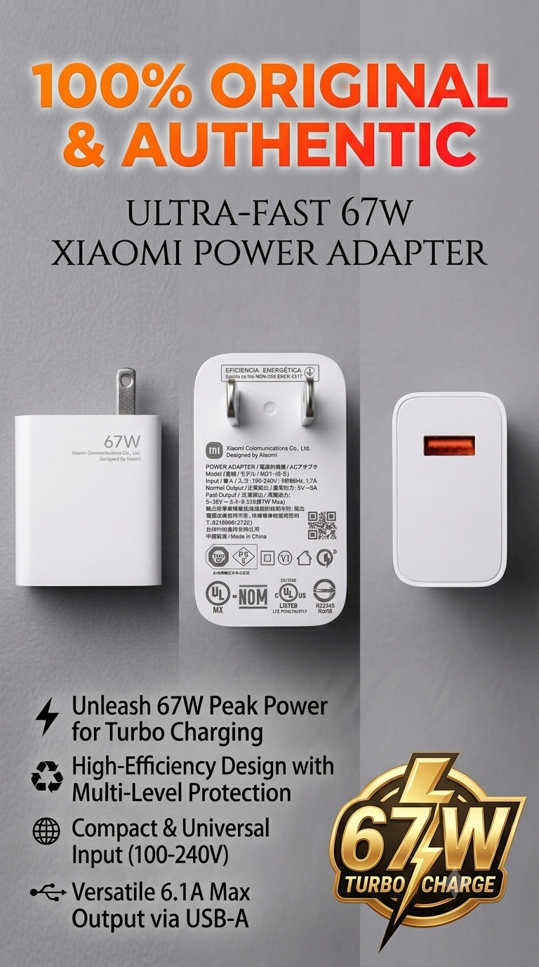 Xiaomi 67W Original Fast Charging Adapter
