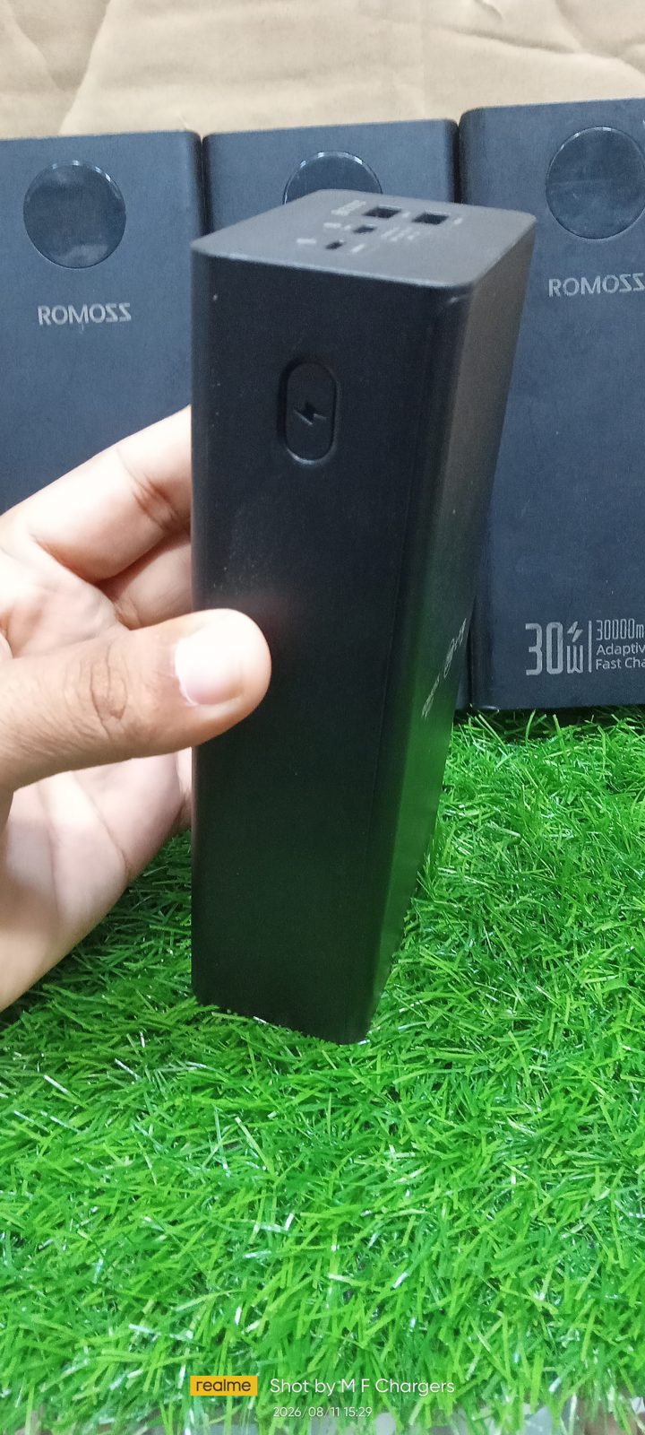 Romoss Power Bank Side Button View – M F Chargers