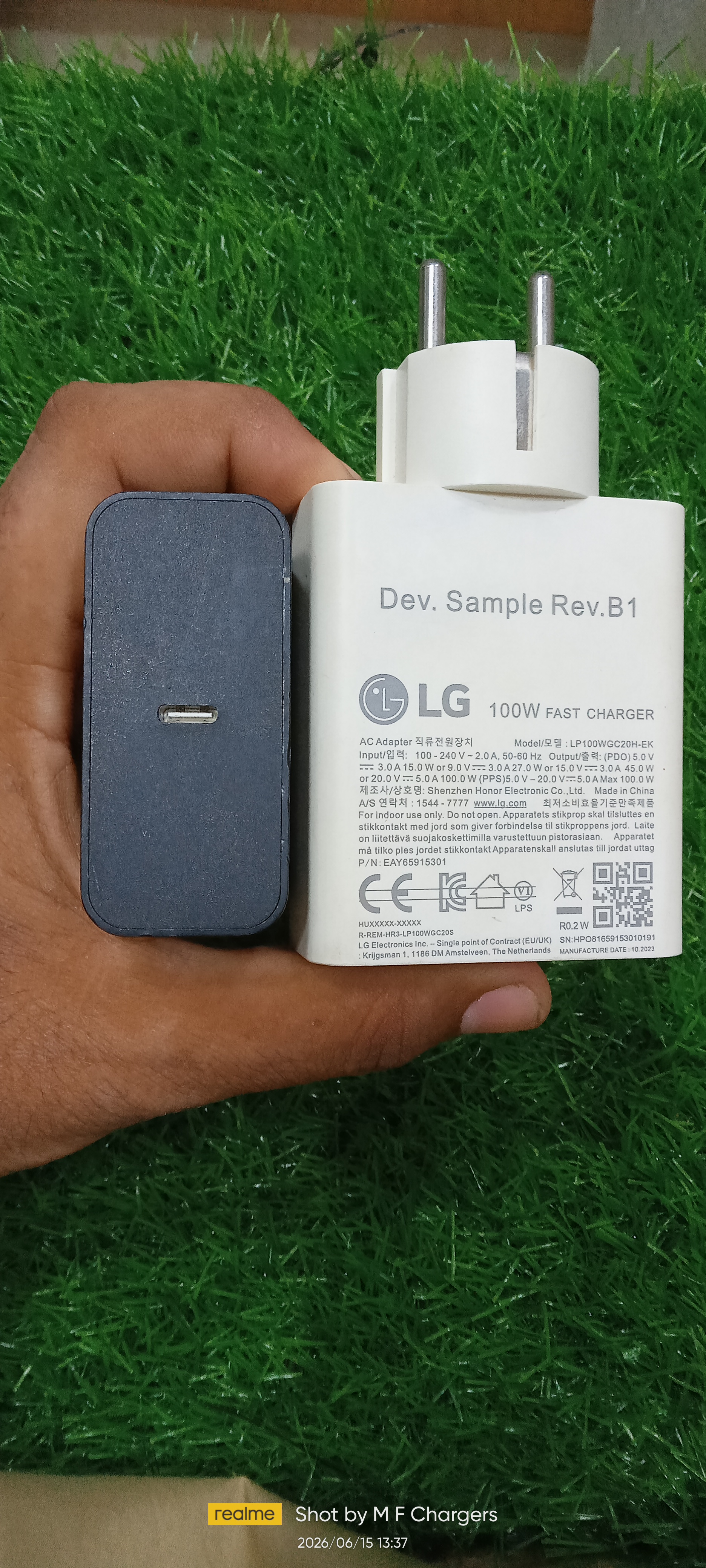 LG 100W Fast Charger Dev Sample Rev B1 White Single Type C Port