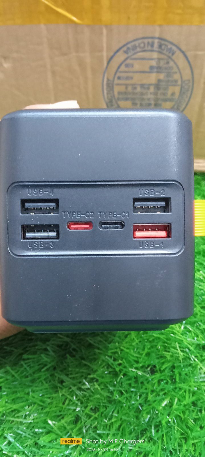 SpaceX 60000mAh Power Bank USB ports and Type-C charging slots - M F Chargers