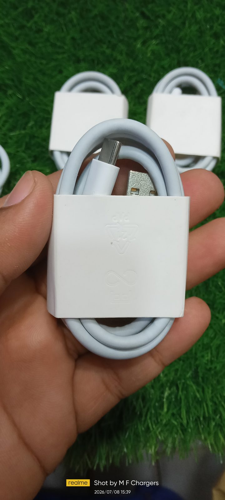 Original Vivo 80W Type-C White Fast Charging Cable by M F Chargers