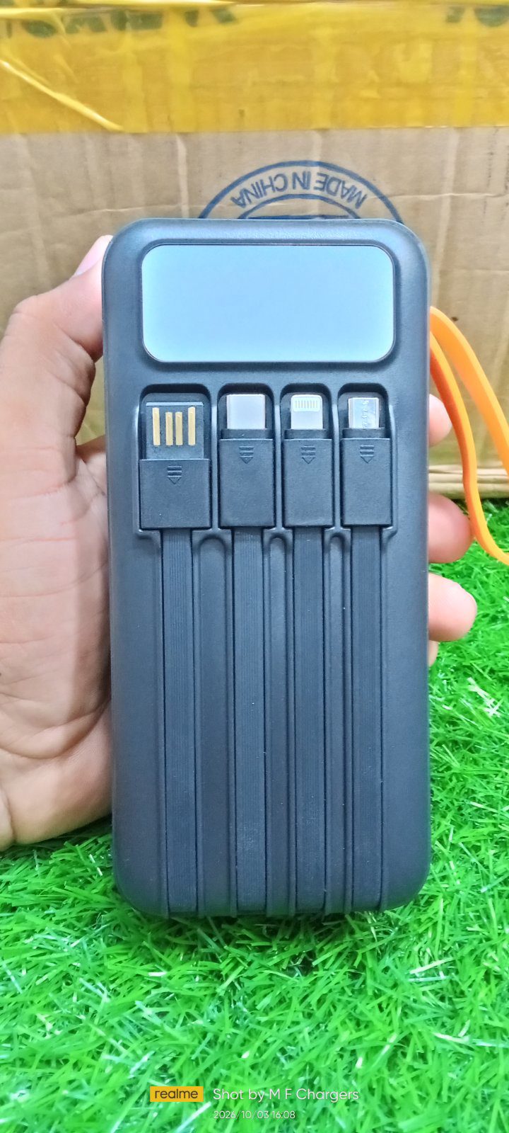 SpaceX Power Bank with 4 Built-in Charging Cables - M F Chargers