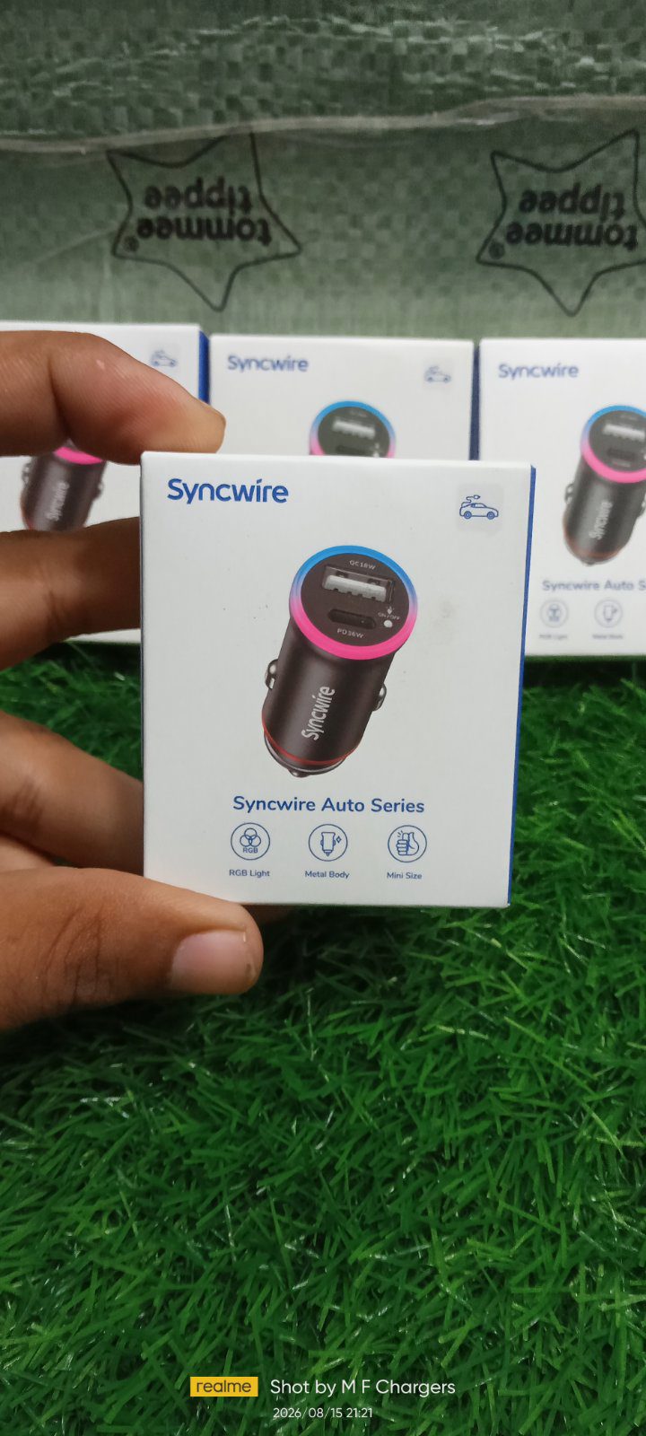 ​Syncwire car charger product box packaging - M F Chargers