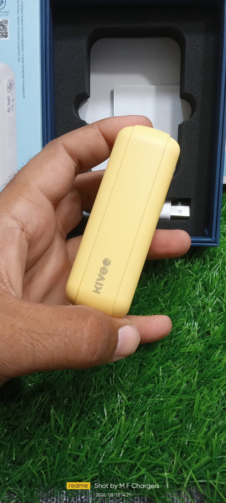 Yellow Power Bank Side Profile M F Chargers