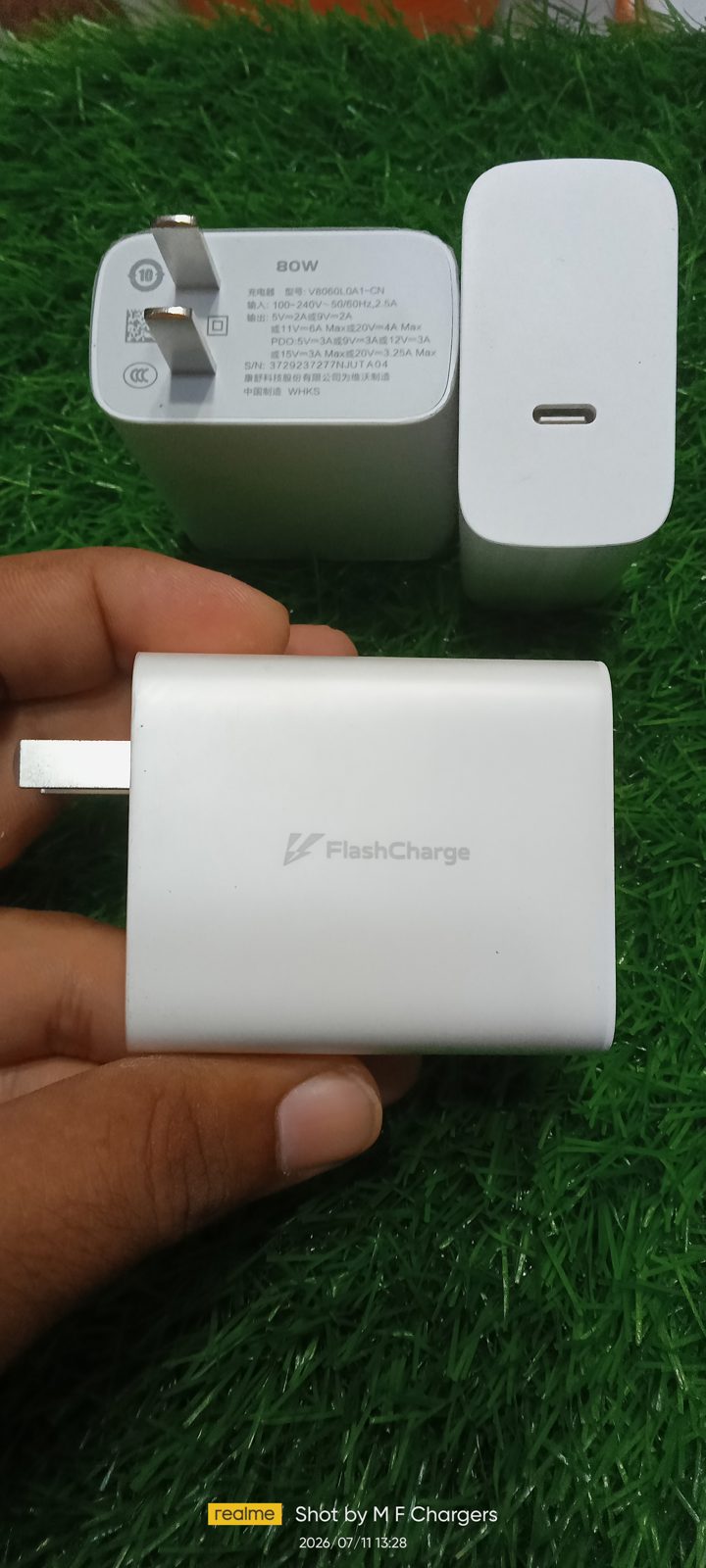 Genuine Vivo iQOO 80W Charger Head with FlashCharge Branding M F Chargers