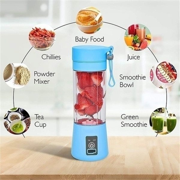6 Blade Mini Portable USB Juicer Blender Rechargeable