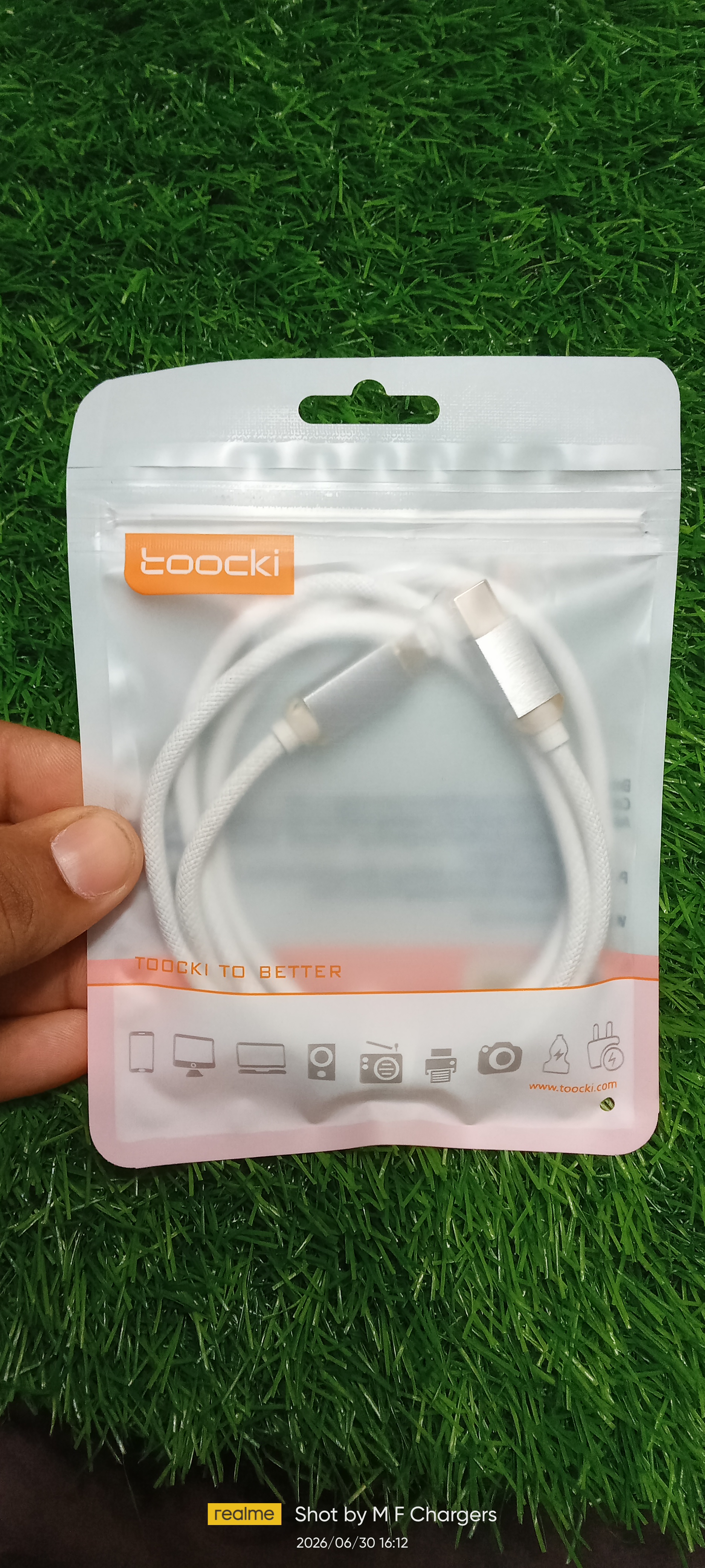 Toocki cable retail packaging front - M F Chargers