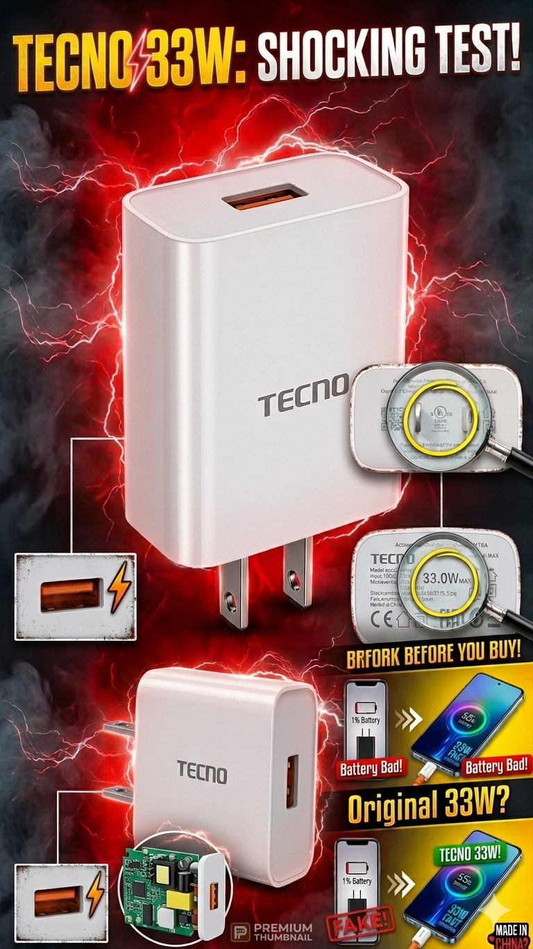 Tecno 33W Original Fast Charger (Model U330TSA) - 100% Authentic