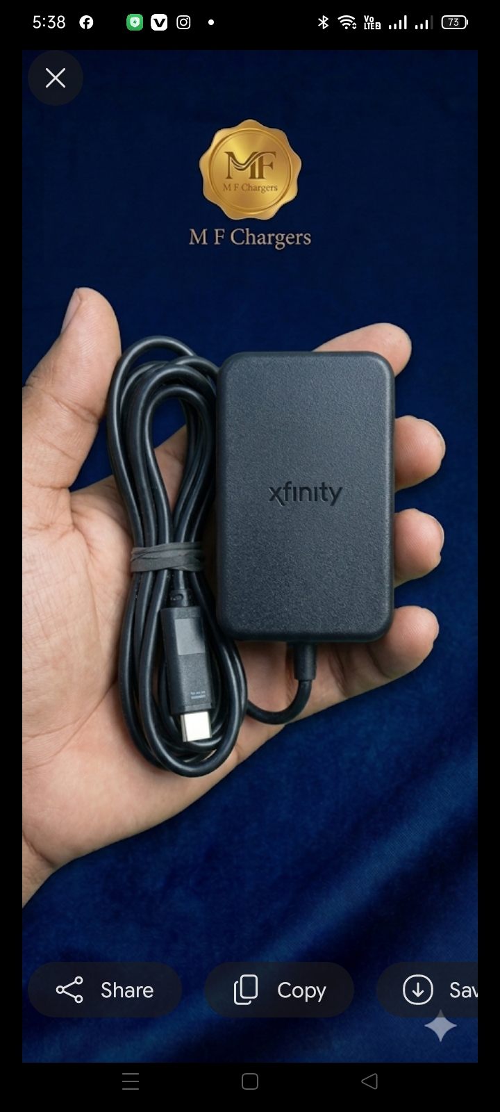Original Xfinity charging adapter available at M F Chargers Karachi