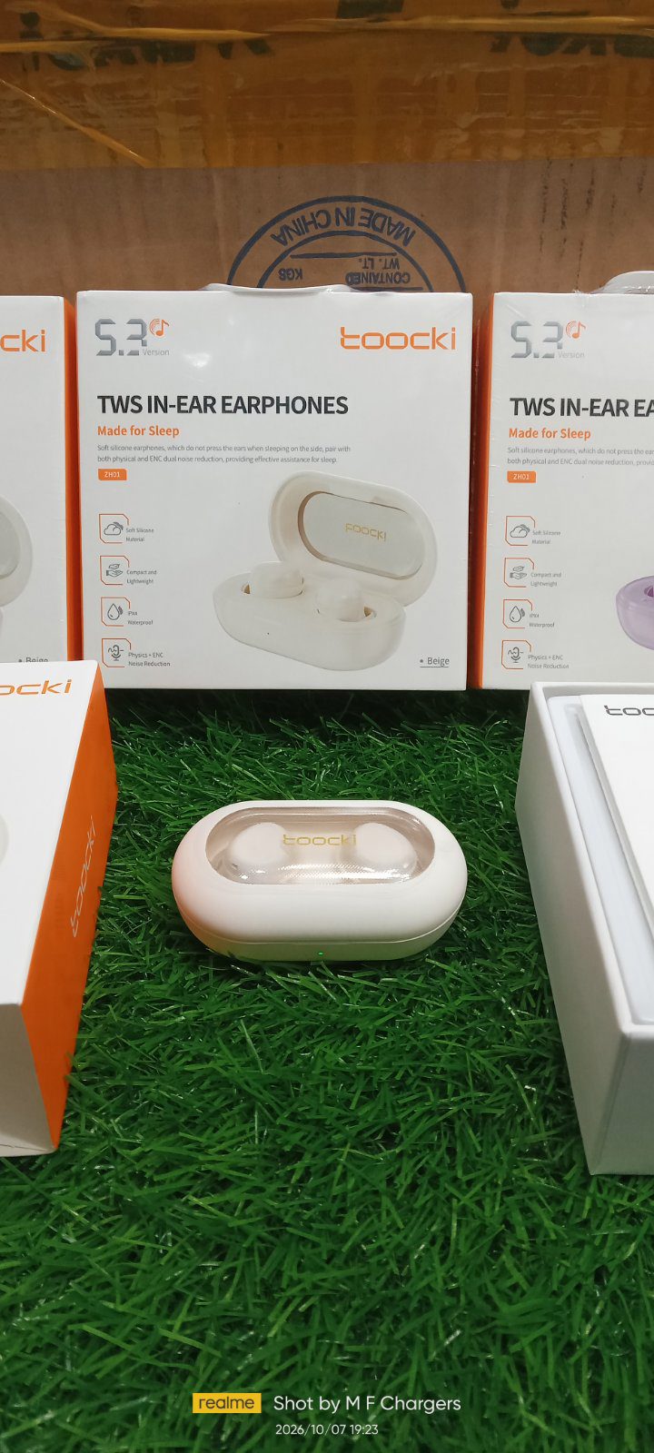 Toocki wireless earbuds charging case on display M F Chargers