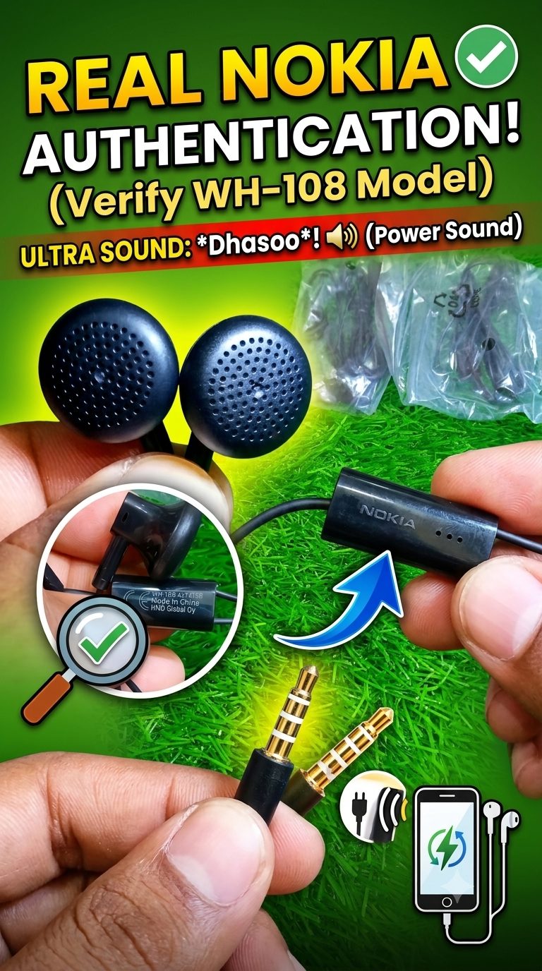 Original Nokia WH-108 Handsfree product thumbnail with orange border on M F Chargers