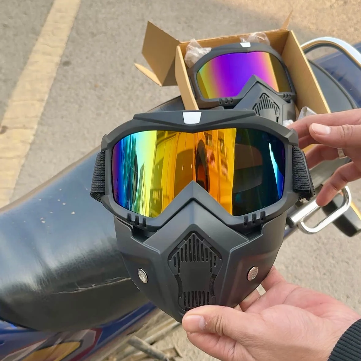 Bike Mask With Goggles