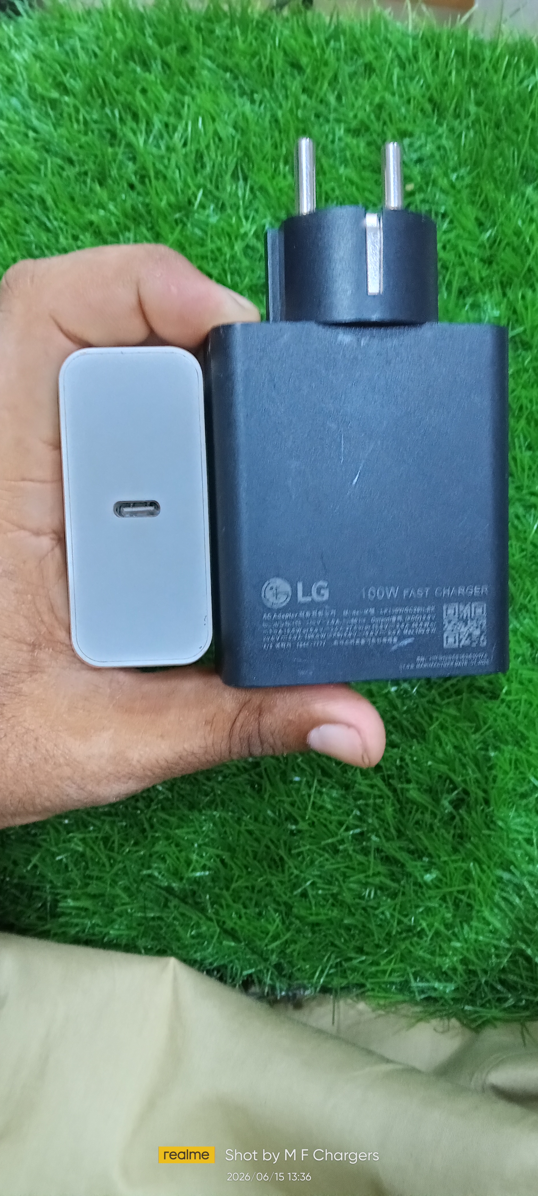 Original LG 100W Fast Charger Lot Stock Single Type C Port Black Color