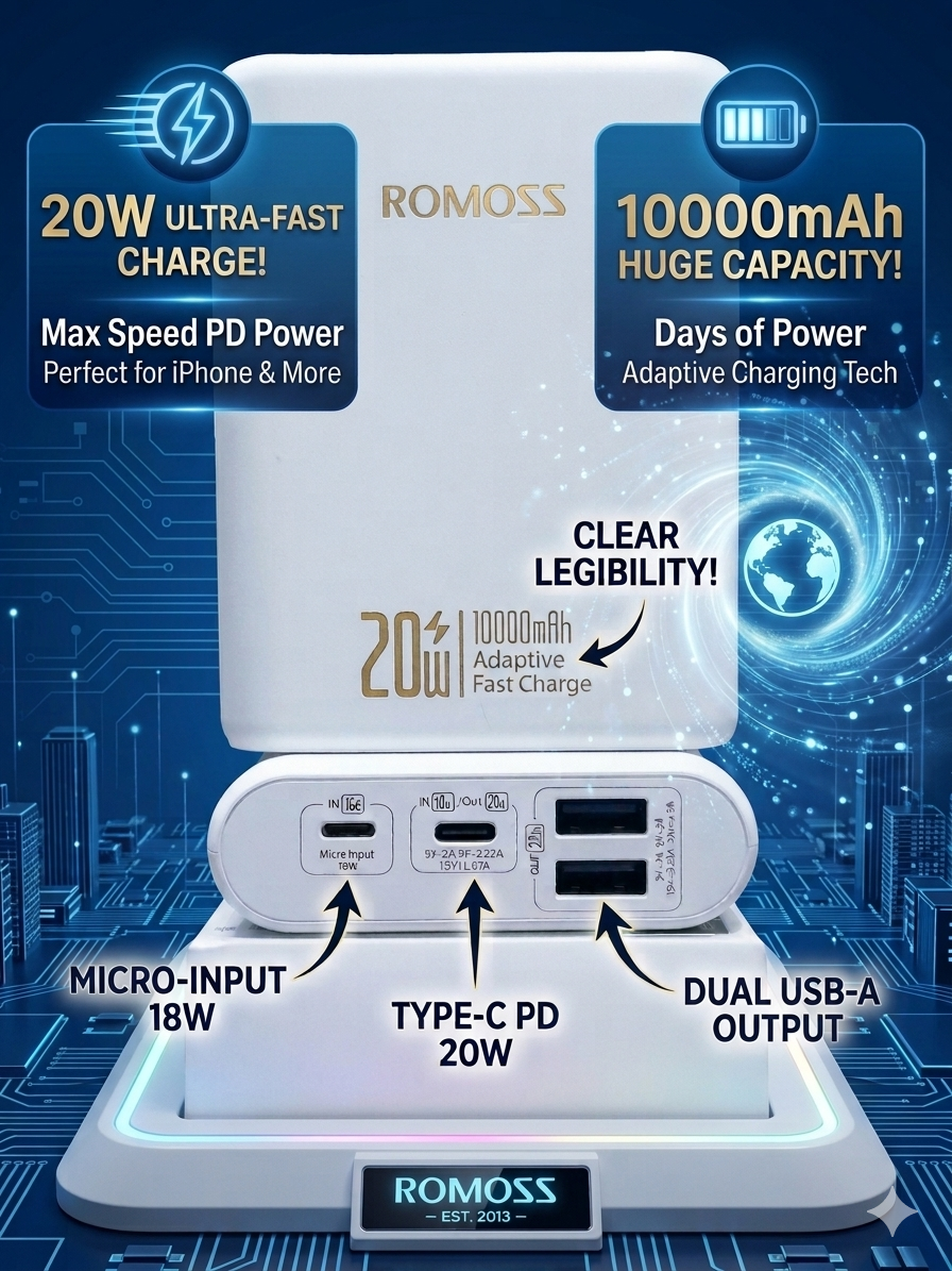 Romoss 10000mAh 20W fast charging power bank