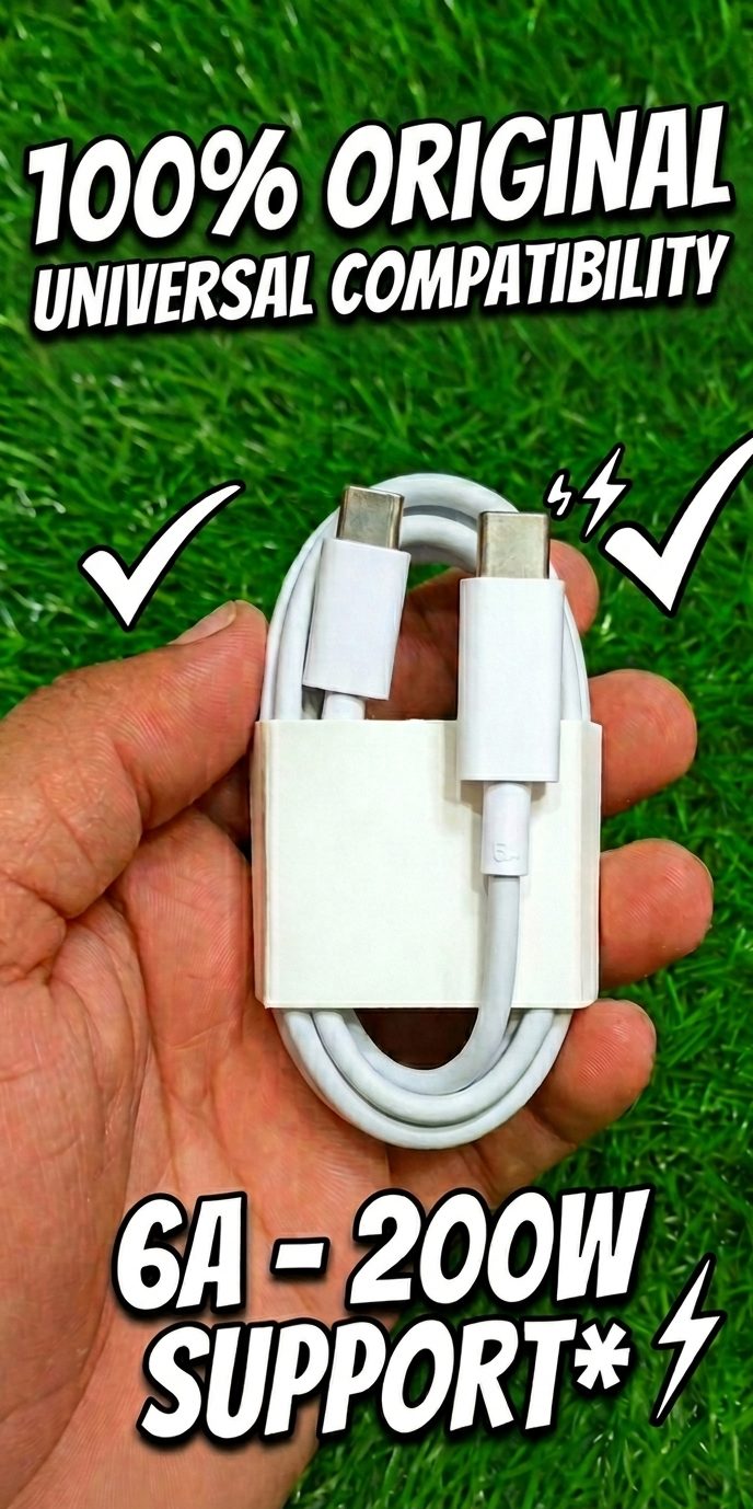 Original 200W C to C Fast Charging Cable by M F Chargers
