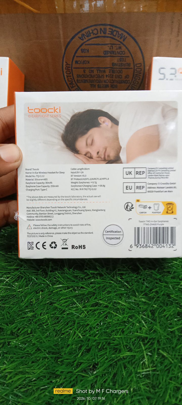 Toocki sleep earphones comfort use lifestyle packaging M F Chargers