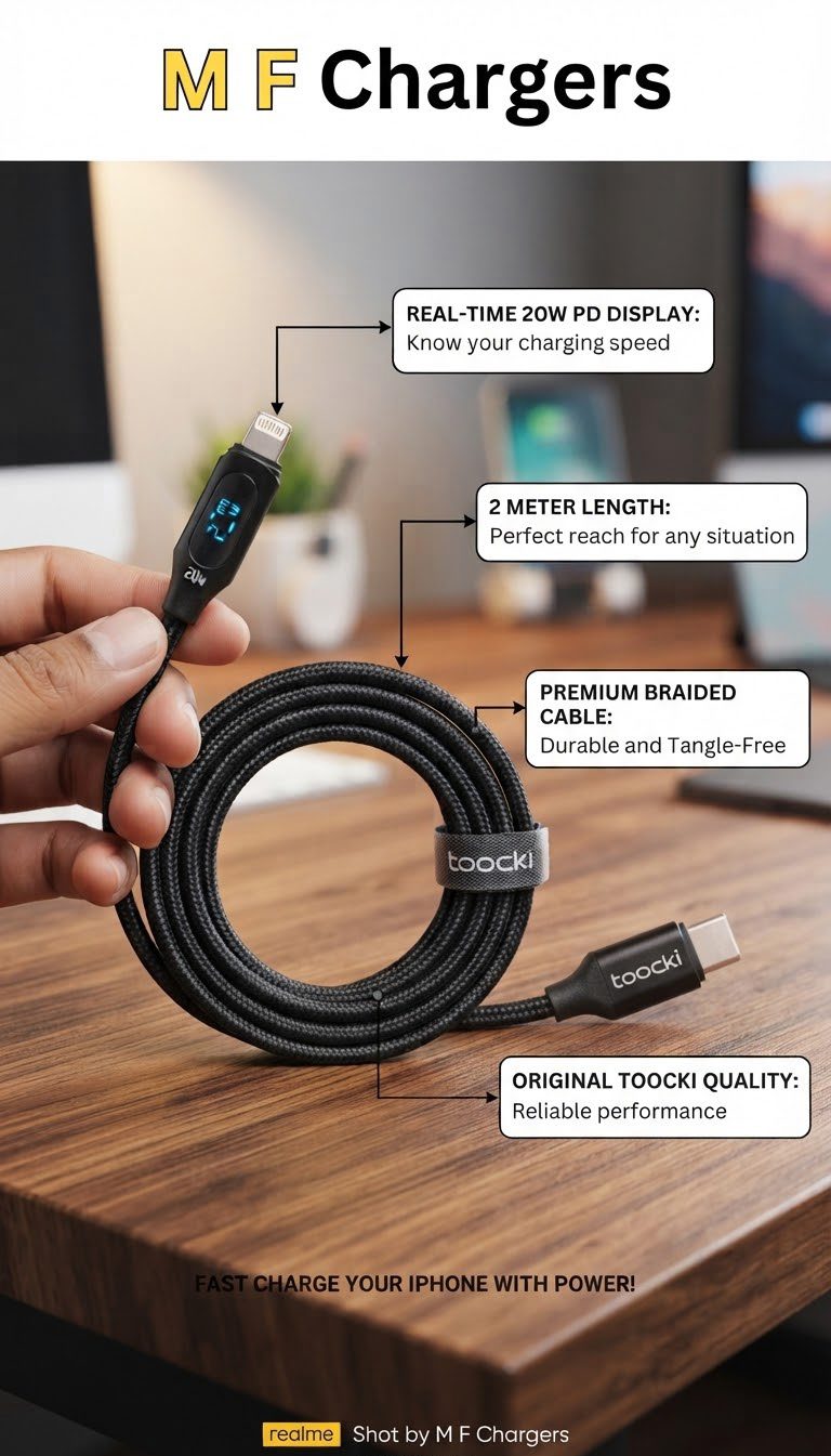 Toocki 20W Type-C to Lightning Digital Cable 2m