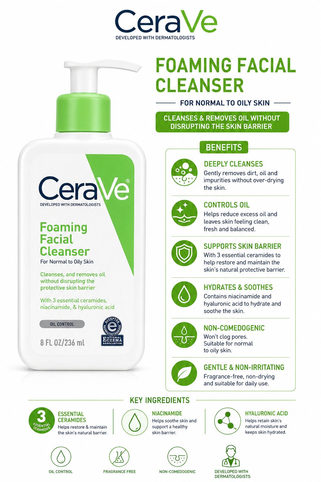 Cerave Foaming Facial Cleanser 237ml