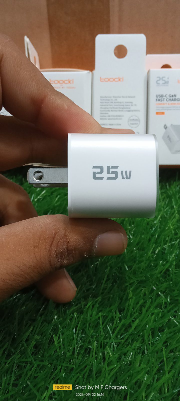 Toocki 25W GaN fast charger power rating label view - M F Chargers