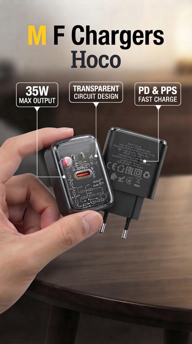 Hoco 35W Transparent Fast Charger | M F Chargers