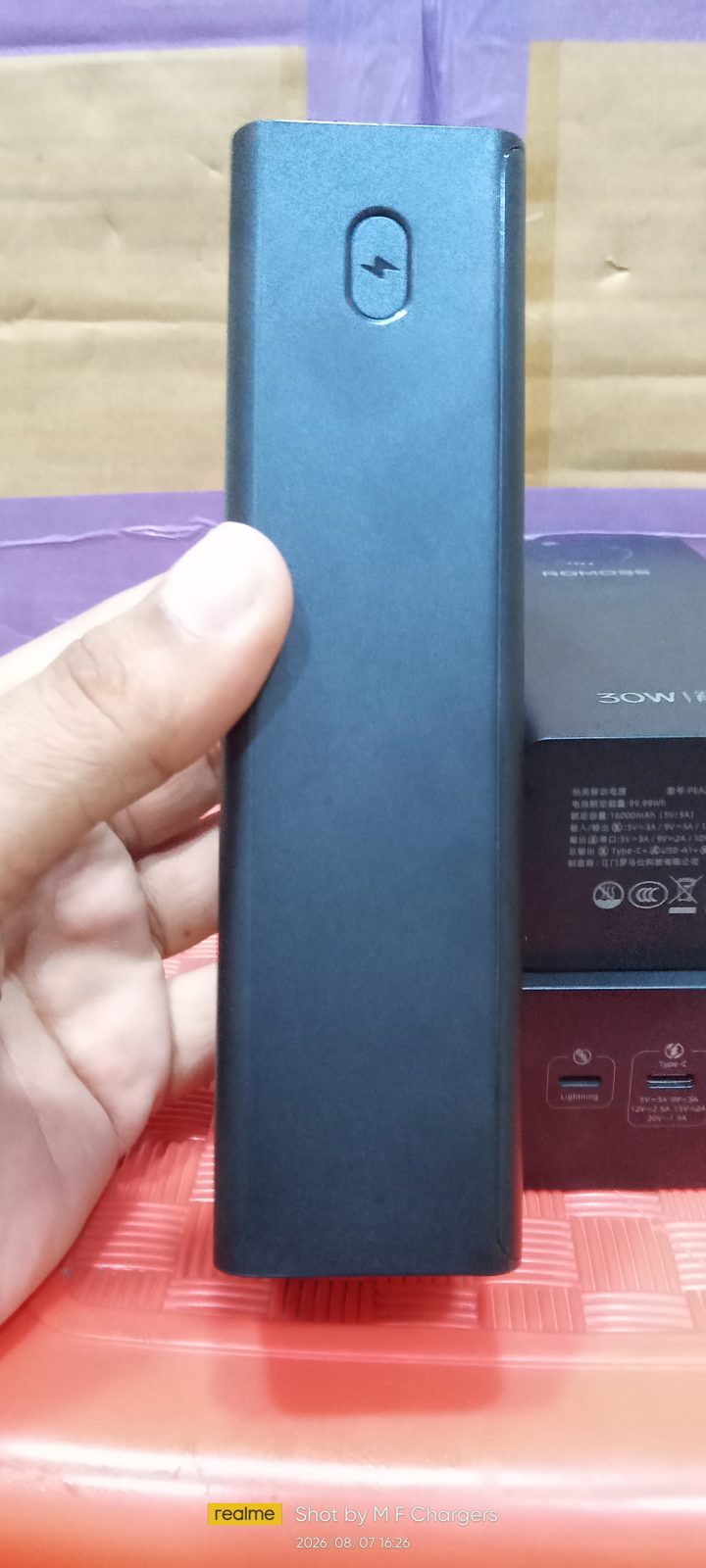 M F Chargers ROMOSS 27000mAh Power Bank sleek design view