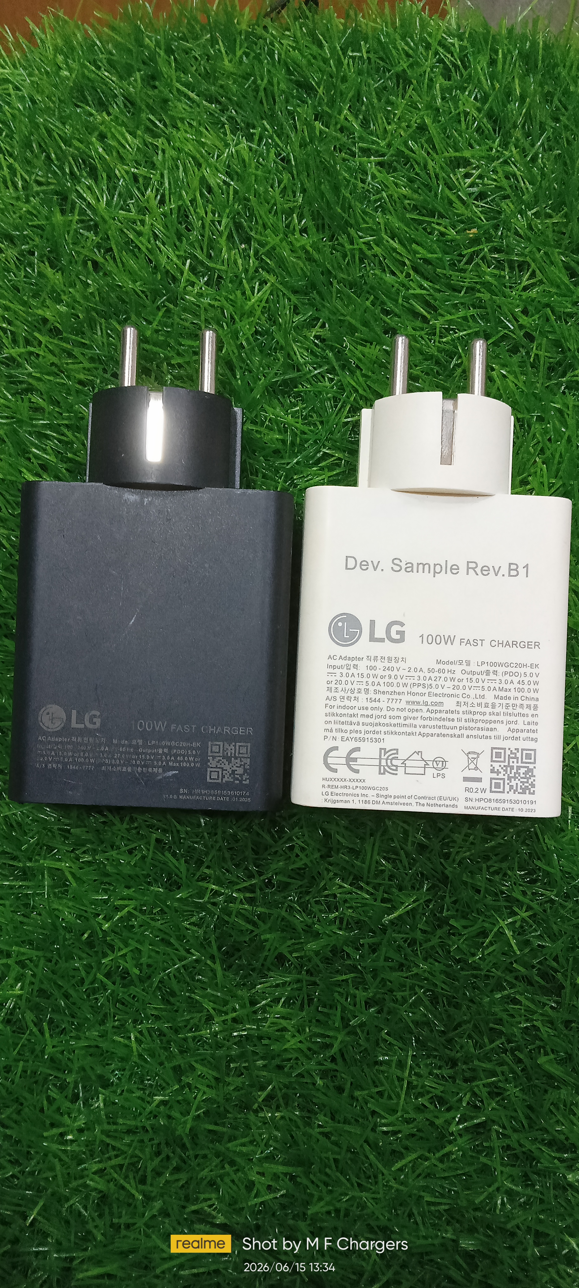 Original LG 100W Fast Charger Dev Sample Rev B1 Black and White Colors