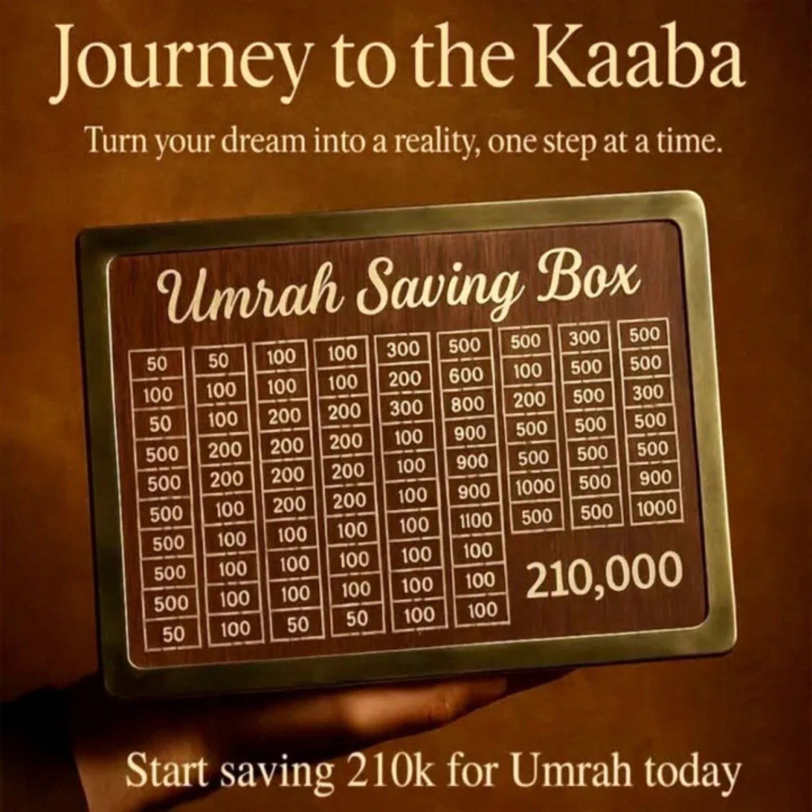 Umrah Saving Box - 210,000 Saving Goal