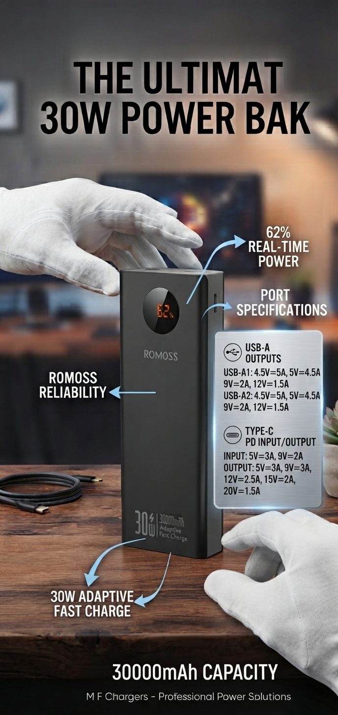 Romoss 30000mAh 30W Fast Charging Power Bank PEA30-292