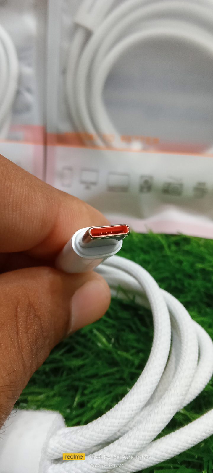 Close up view of USB Type-A connector pin of Toocki cable by M F Chargers