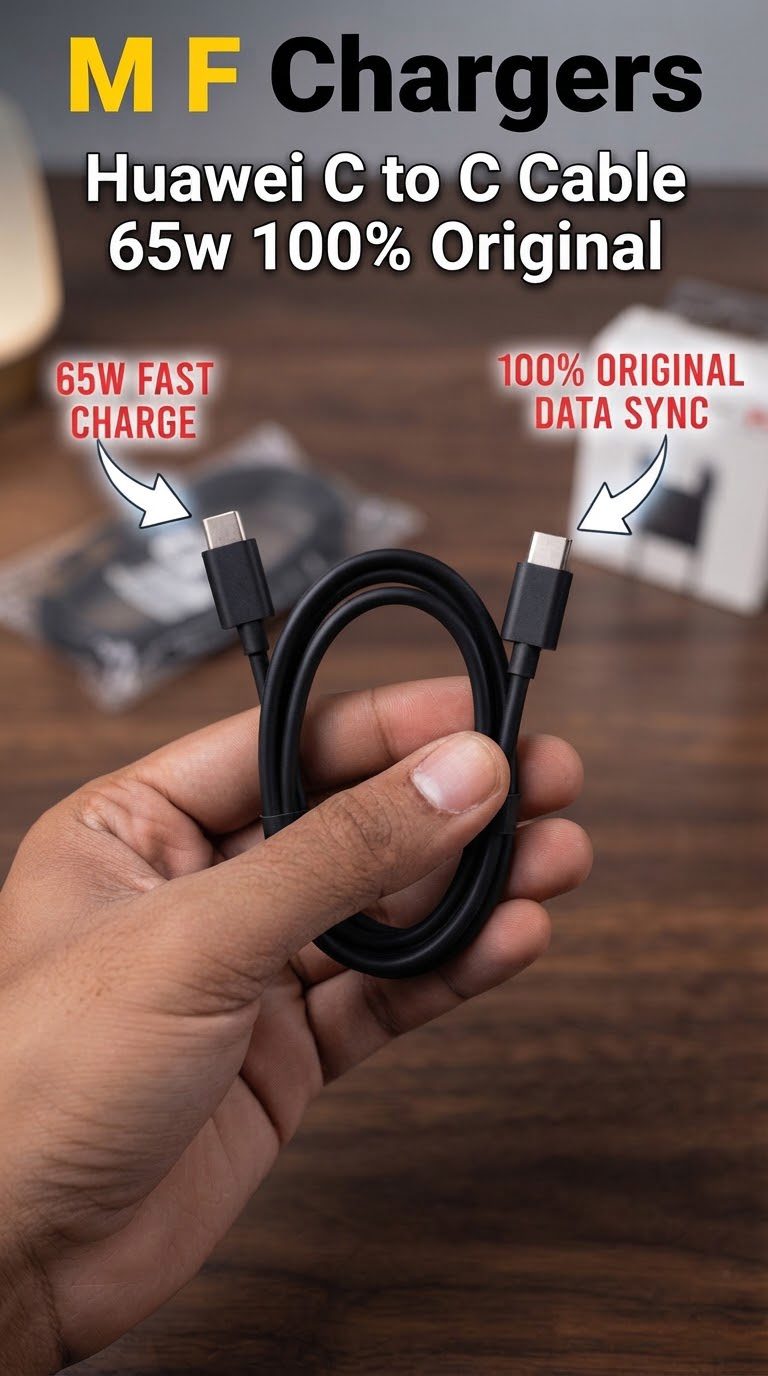 Huawei C to C Cable 65W 100% Original | M F Chargers Karachi