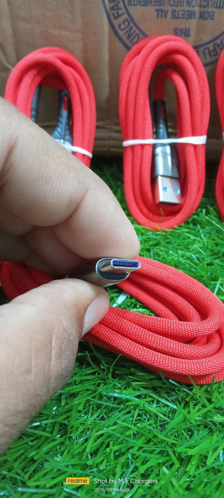 Type-C fast charging cable plug and pin detail - M F Chargers