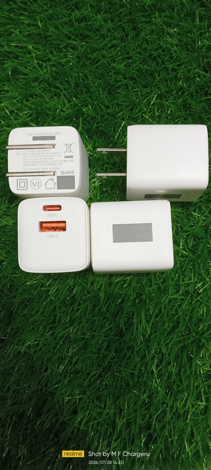 SPEED 30W Fast Charger Adapter Body View - M F Chargers