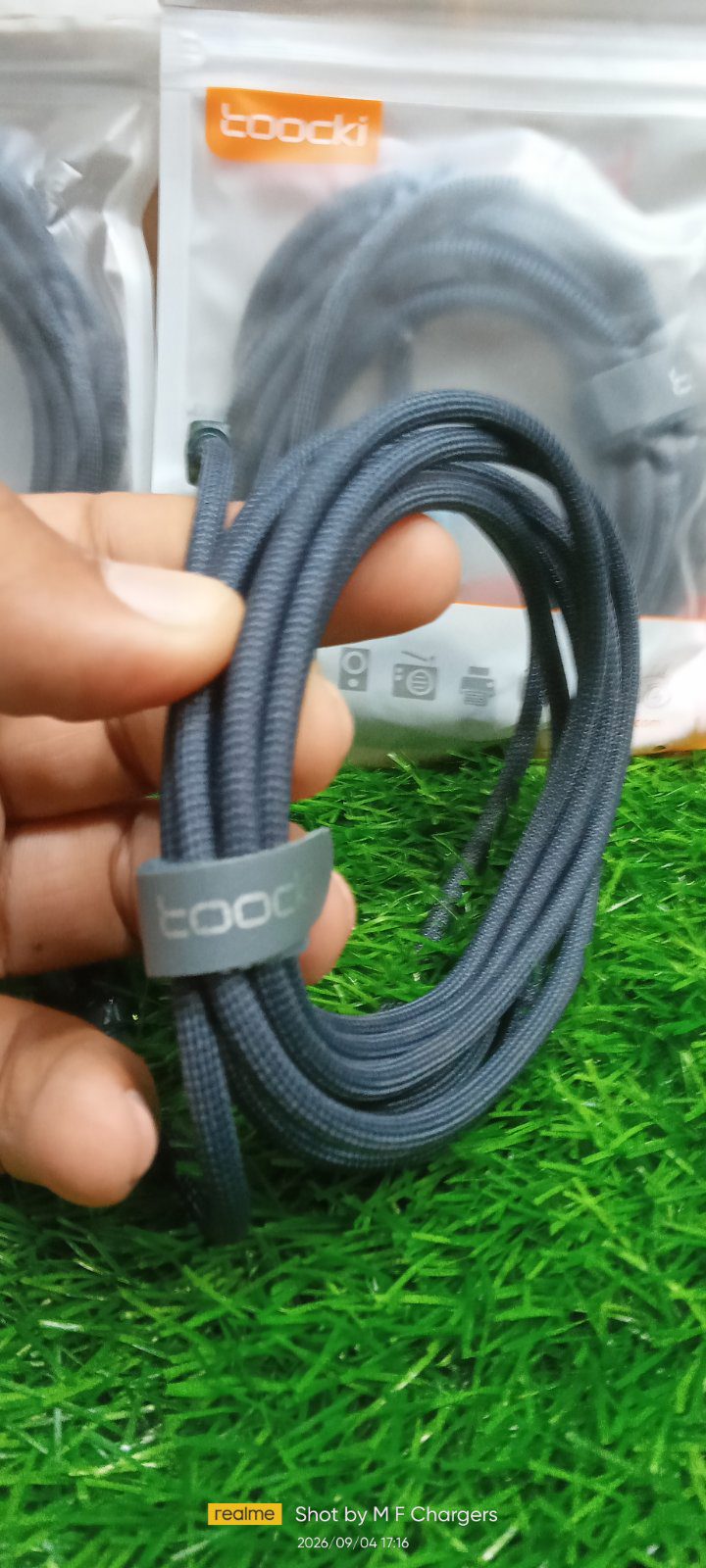 Premium 2 meter coiled cable with strap - M F Chargers