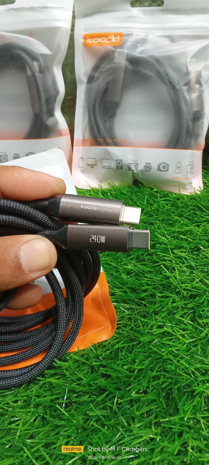 Toocki 240W Type-C Cable connectors close-up view - M F Chargers