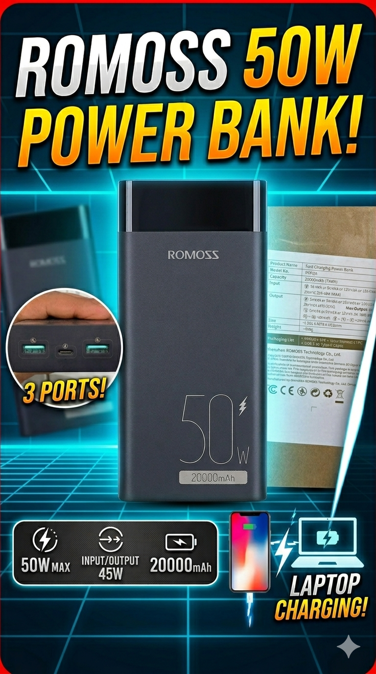 ROMOSS PPD20 (50W MAX) 20000mAh Power Bank