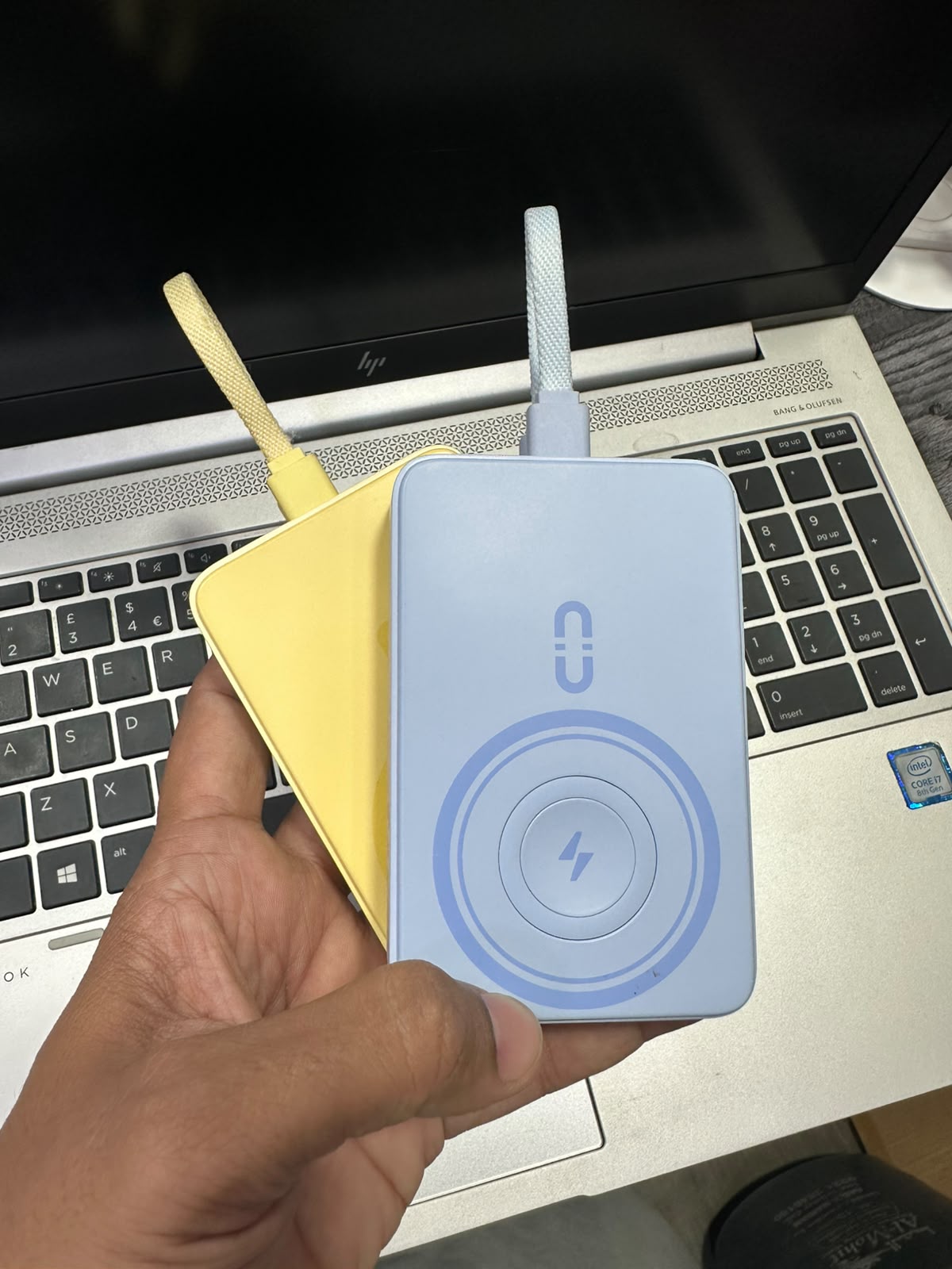 Blue Romoss wireless MagSafe power bank showcase - M F Chargers