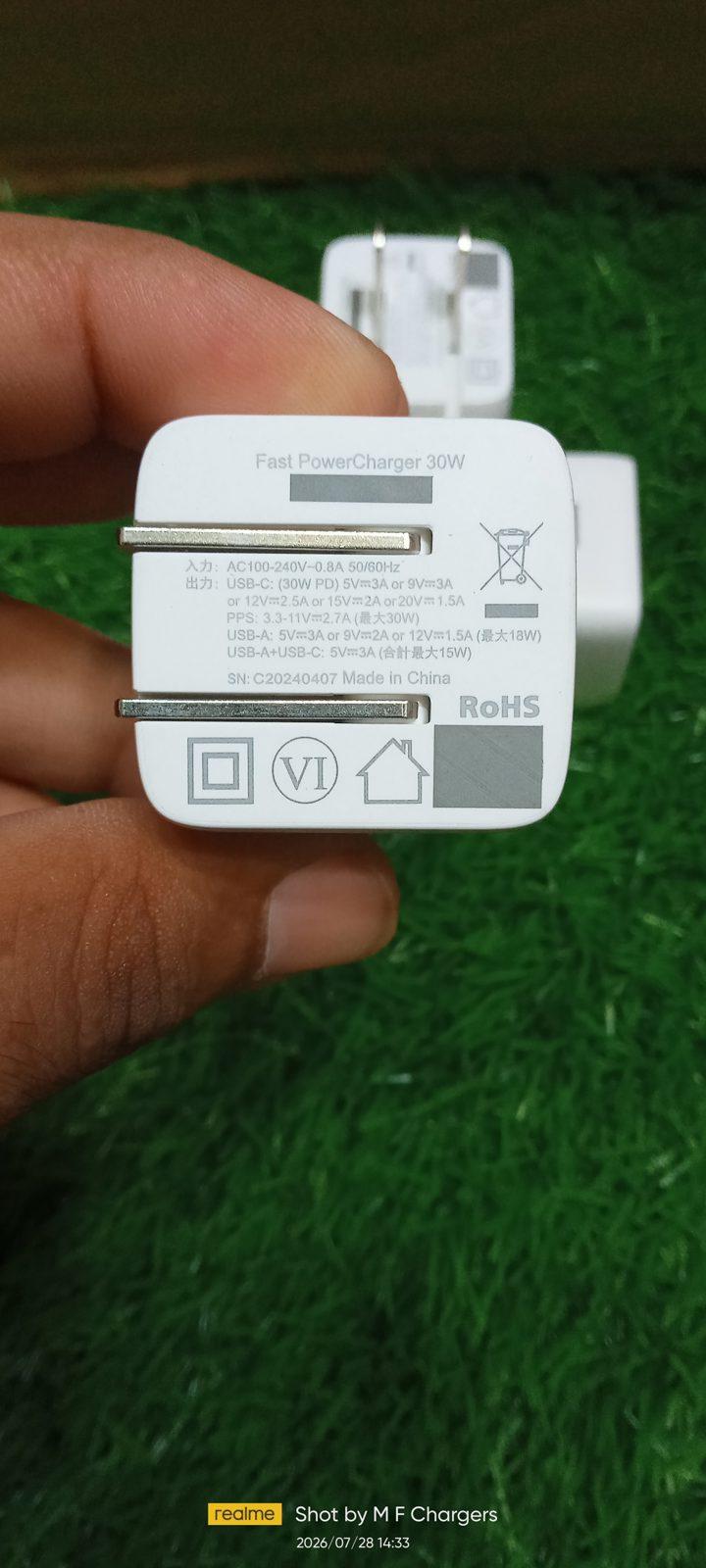 SPEED 30W Dual Fast Charger Specs Label - M F Chargers