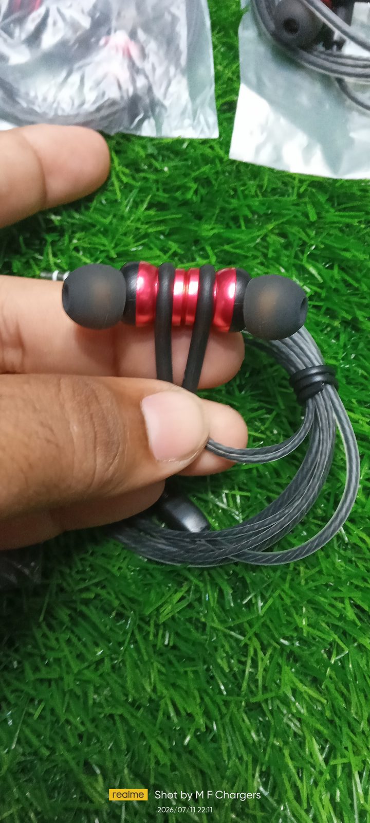 Protronic i120 magnetic earbuds safely locked together premium look at M F Chargers