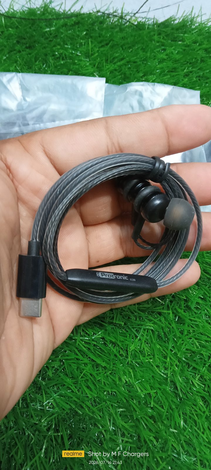 Protronic 1120 Magnetic Wired Earphones premium cable quality - M F Chargers