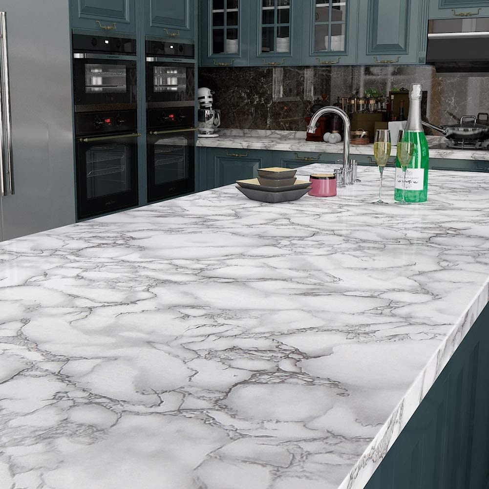 Black/White Marble Sheet For Kitchen