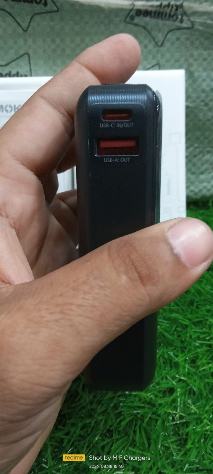 MOKIN 30W Power Bank side profile and thickness - M F Chargers