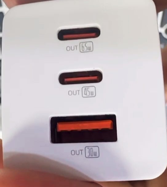 Romoss 65W GaN fast charger 3 ports close-up view - M F Chargers