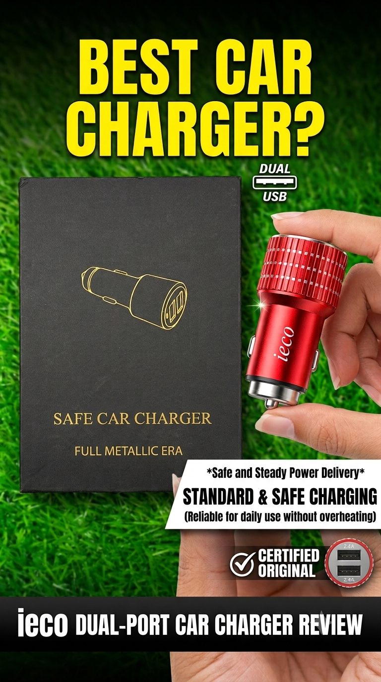 ieco Dual Port Car Charger Full Metallic Era 4.8A Fast Charger