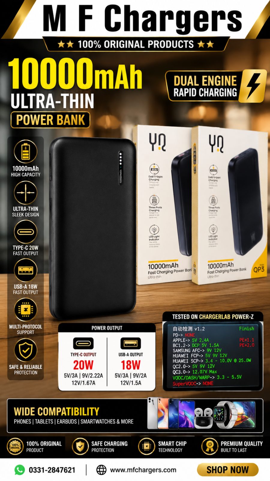 Best 10000mAh Power Bank Wholesale Price | M F Chargers