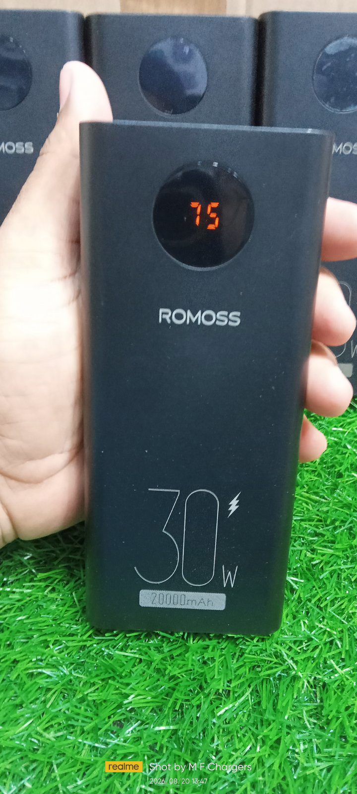 Romoss 20000mAh Ultra Capacity Power Bank Front View - M F Chargers