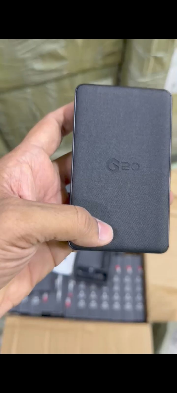 ​G20 Power Bank Back View Soft Velvet Texture - M F Chargers