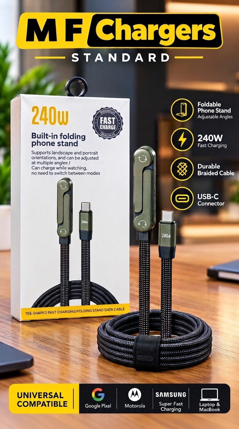 240W T-Shaped Folding Stand Cable | M F Chargers