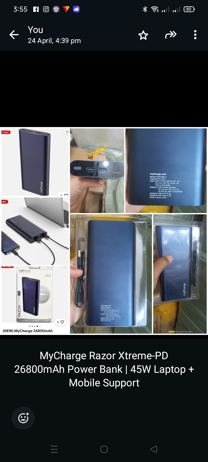 MyCharge Razor Xtreme-PD 26800mAh Power Bank