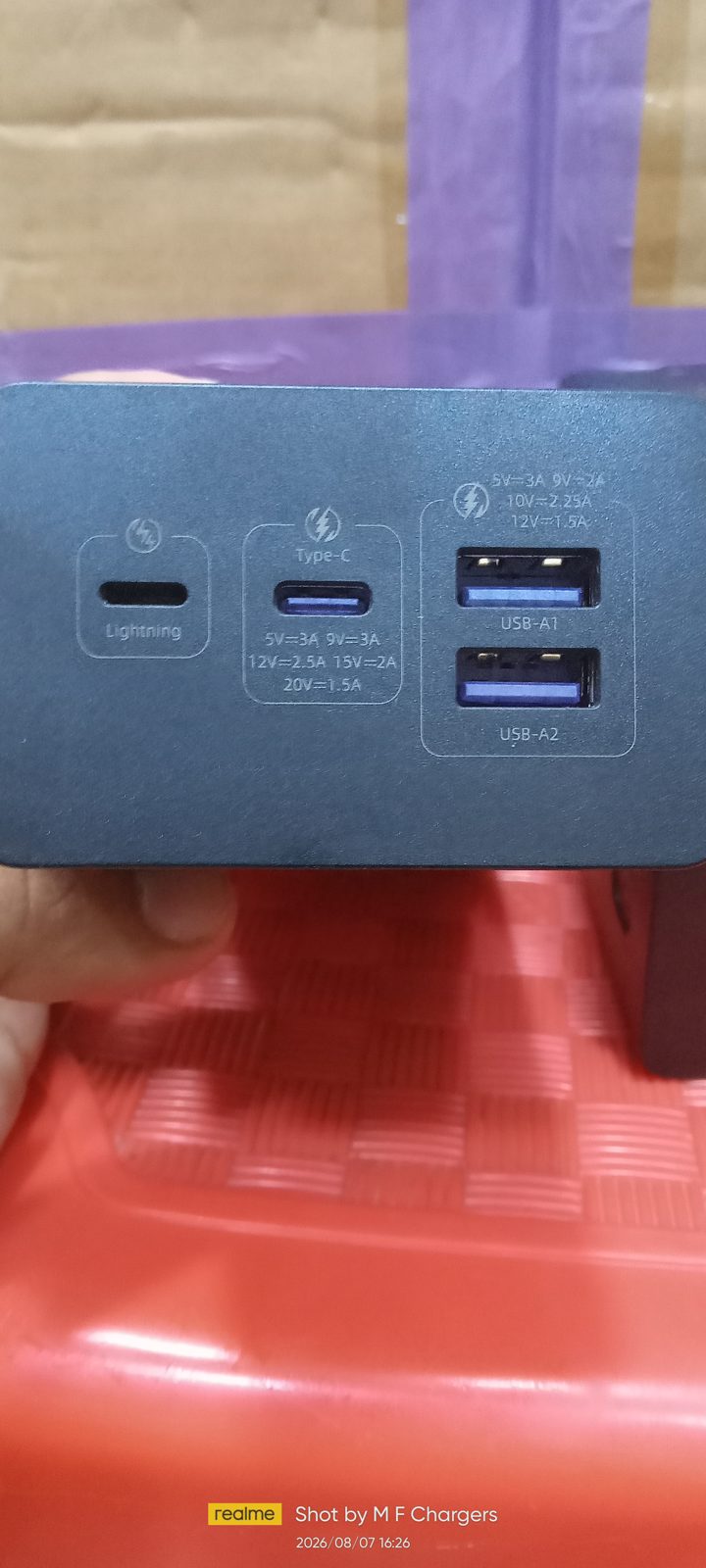 Multiple output ports of ROMOSS Power Bank sold by M F Chargers