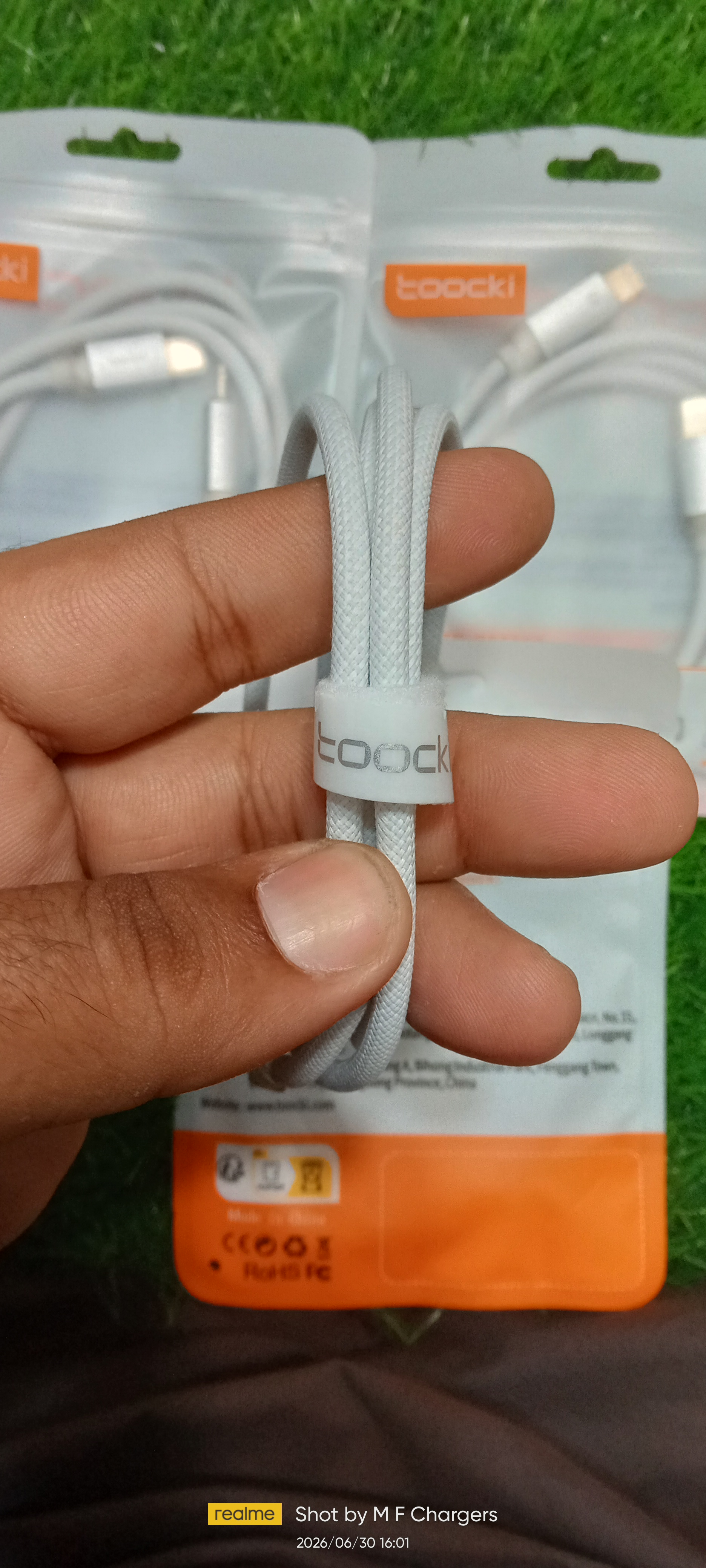 Toocki cable branding close up - M F Chargers